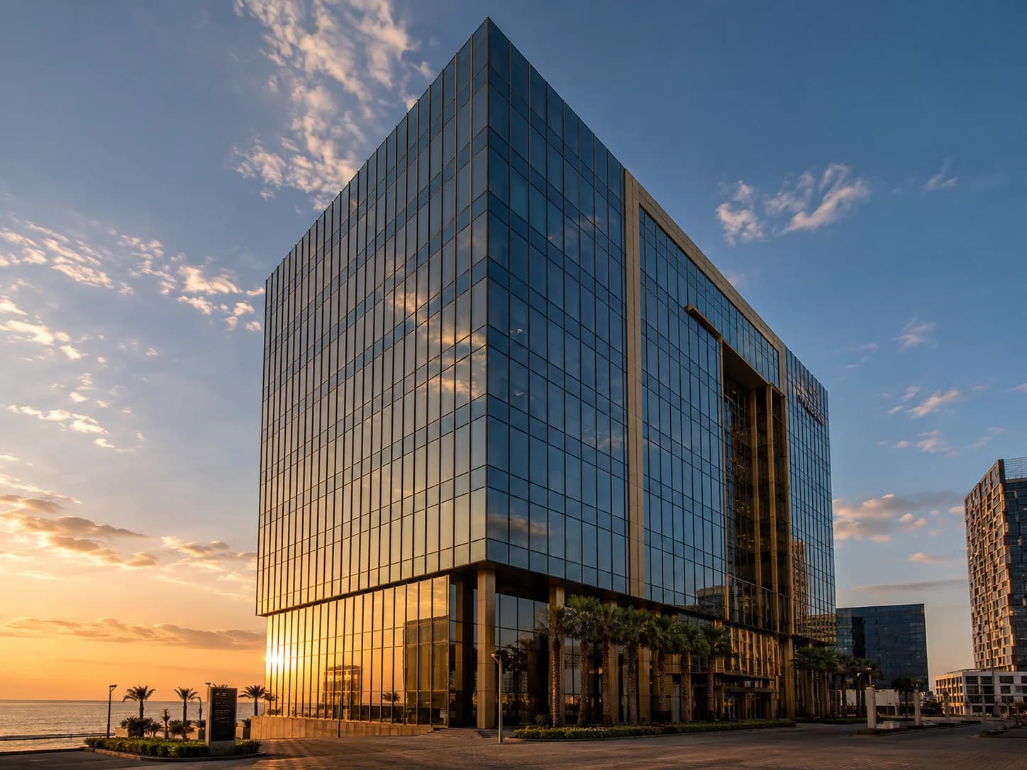 Modern glass office building